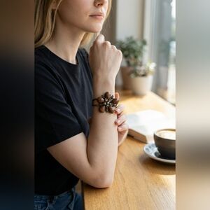 Chic Brown Floral Bracelet
